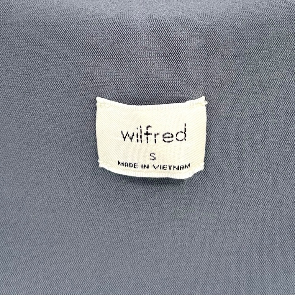 Wilfred Smooth Matter Clarissa Gray Blue Sleek Drapey Cowlneck DressTop sz S - Picture 7 of 11